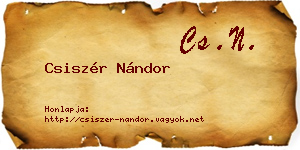 Csiszér Nándor névjegykártya