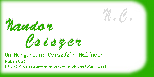 nandor csiszer business card
